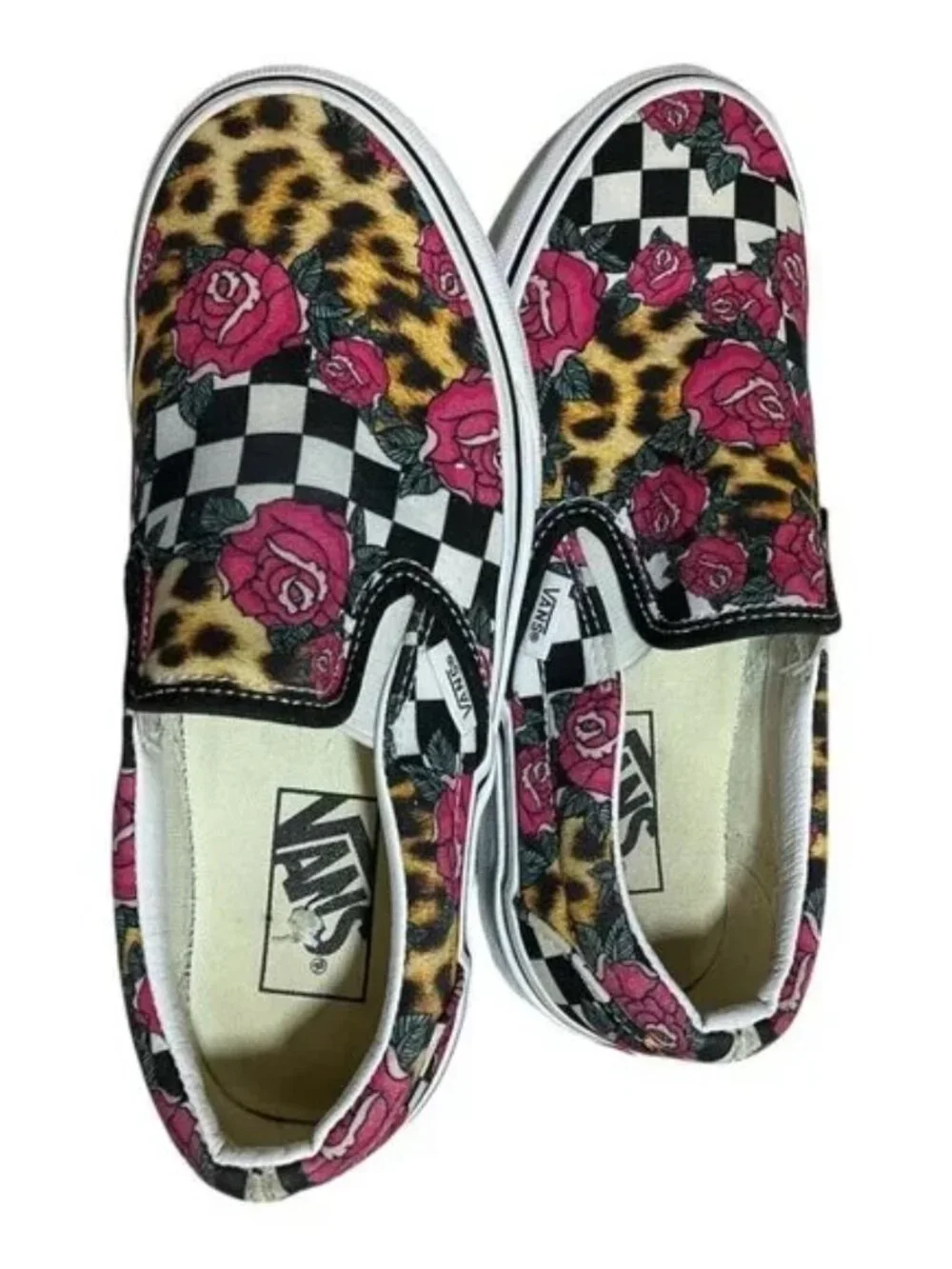 Vans Leopard/Floral Print Slip-on Unisex Skateboarding Sneakers Size M5/W6.5 - Picture 2 of 13